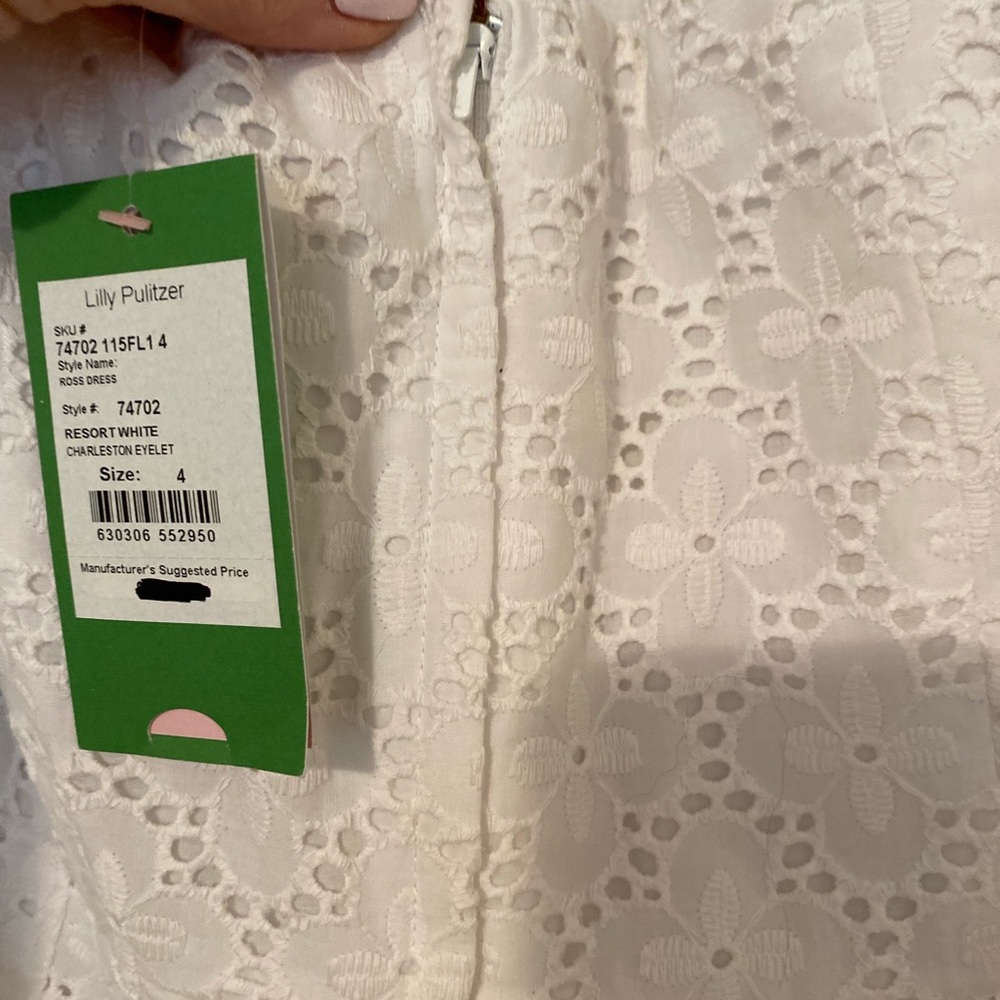 Lilly Pulitzer Halter Dress Charleston Eyelet Size 4 74702 Resort White -NWT - Picture 9 of 9